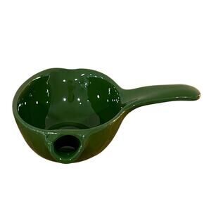 Vintage Cardinal China Green Gravy Separator Dual Spout Mid Century Pottery